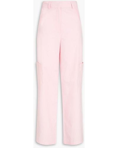 REMAIN Birger Christensen Cotton-poplin Wide-leg Trousers - Pink