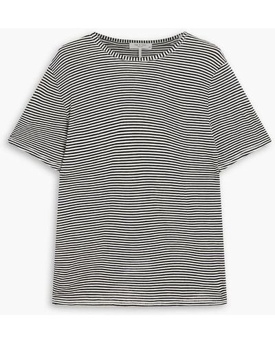 Rag & Bone Michal Striped Slub Jersey T-shirt - Grey
