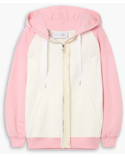 AZ FACTORY Free To Color-block Embroidered Cotton-jersey Zip-up Hoodie - Pink