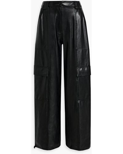 Jonathan Simkhai Sofia Faux Leather Cargo Pants - Black