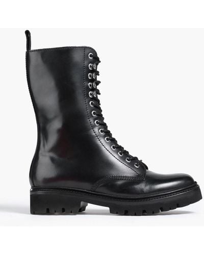 Grenson Arden Leather Combat Boots - Black
