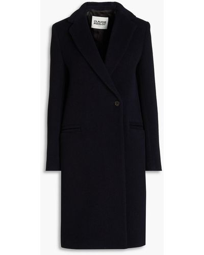 Claudie Pierlot Goodbis Wool-blend Felt Coat - Black