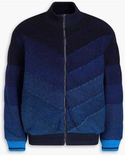 Missoni Quilted Dégradé Bouclé-knit Bomber Jacket - Blue