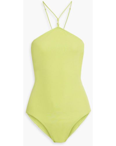 FRAME Knotted Jersey Bodysuit - Yellow