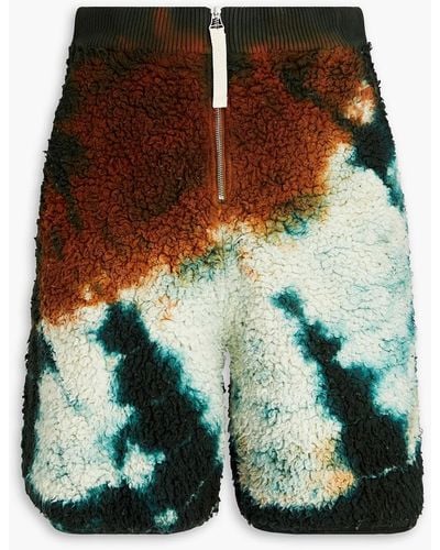 Jil Sander Shorts aus baumwollfleece mit batikmuster - Grün
