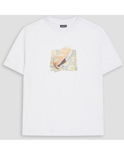 Jacquemus Printed Cotton-jersey T-shirt - White