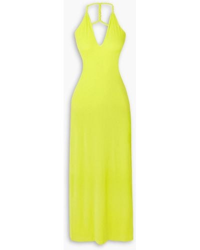 Dion Lee Rope-trimmed Open-back Cady Midi Dress - Yellow