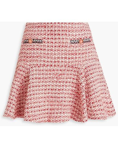 Maje Metallic Cotton-blend Tweed Mini Skirt - Red