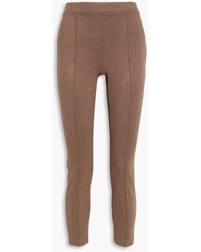 Rosetta Getty Cropped Stretch-knit Slim-leg Trousers - Brown