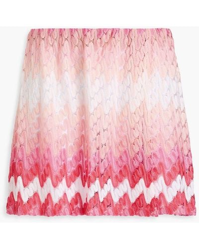 Missoni Wrap-effect Crochet-knit Mini Skirt - Pink