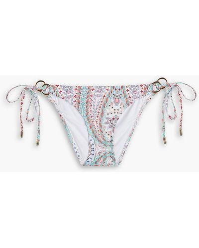 Melissa Odabash Tortola artemis tief sitzendes bikini-höschen mit paisley-print - Weiß