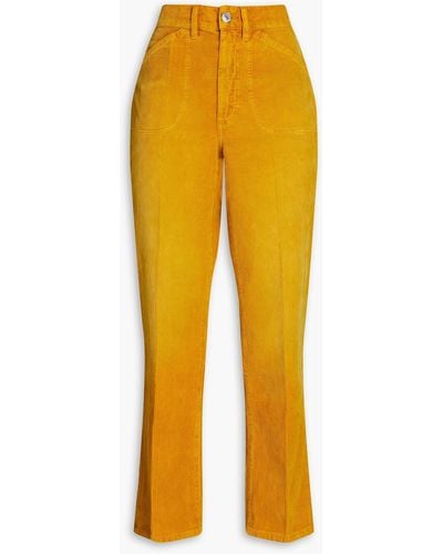 RE/DONE 70s Pocket Loose Cotton-corduroy Flared Trousers - Yellow