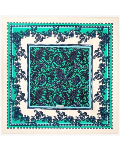 Zimmermann Paisley-print Cotton And Silk-blend Scarf - Blue