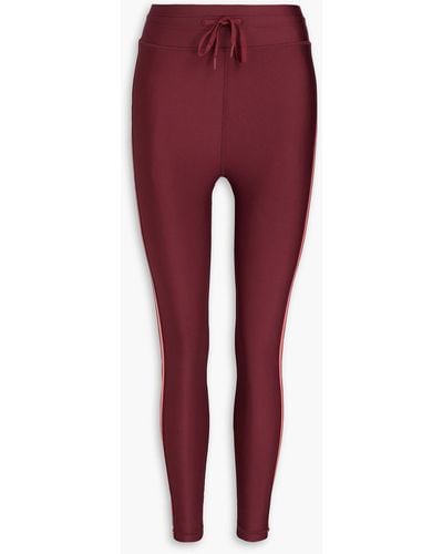 Buy The Upside Heritage Striped High-rise Jersey Leggings - Burgundy Multi  At 30% Off