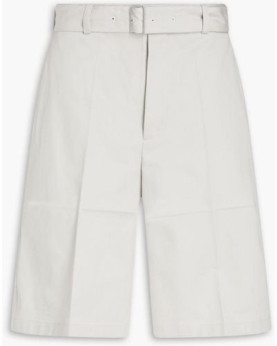 Jil Sander Belted Cotton-twill Shorts - White
