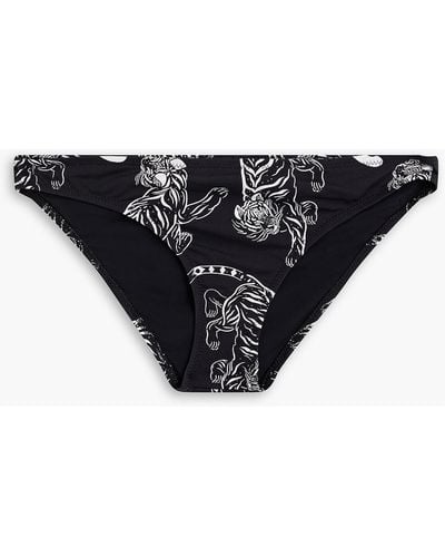 Solid & Striped Eva Printed Low-rise Bikini Briefs - Black