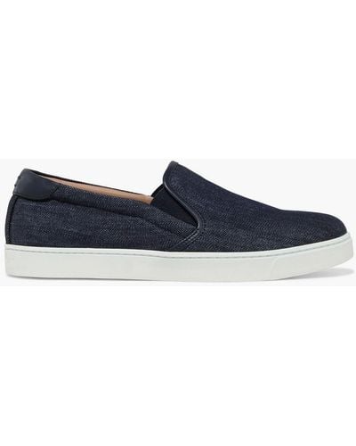 Gianvito Rossi Venice Leather-trimmed Denim Slip-on Trainers - Blue