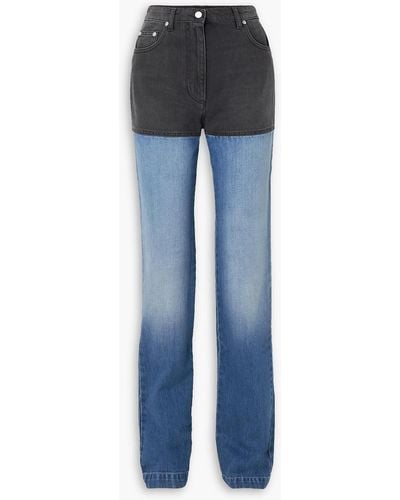 Peter Do Two-tone Mid-rise Straight-leg Jeans - Blue
