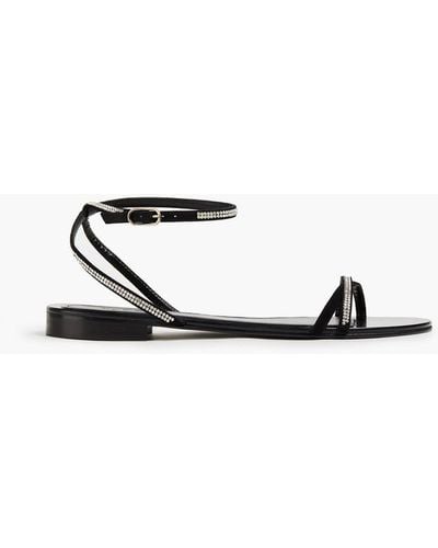 Ba&sh Cibil Crystal-embellished Leather Sandals - Black
