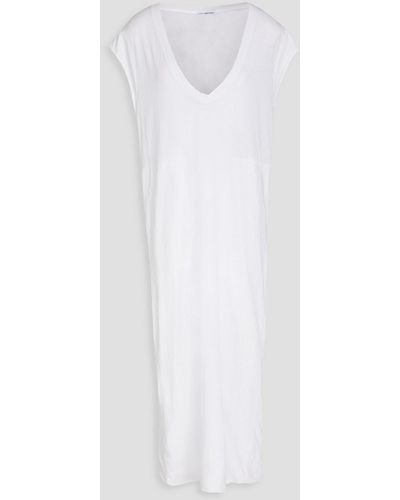 James Perse Cotton-blend Jersey Midi Dress - White