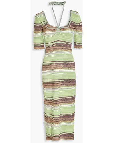 Veronica Beard Kante Space-dyed Knitted Midi Dress - Green