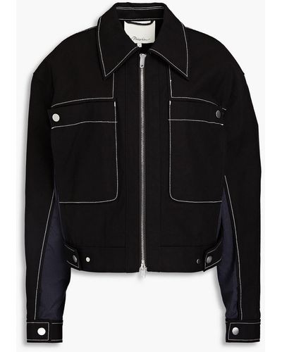 3.1 Phillip Lim Ripstop-paneled Cotton-canvas Jacket - Black