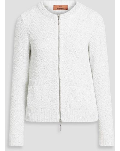 Missoni Sequin-embellished Crochet-knit Cardigan - White