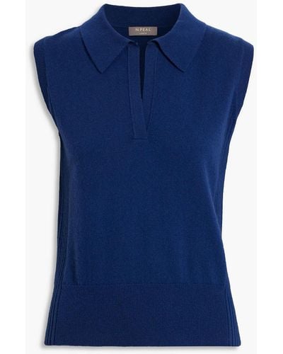 N.Peal Cashmere Cashmere Polo Jumper - Blue