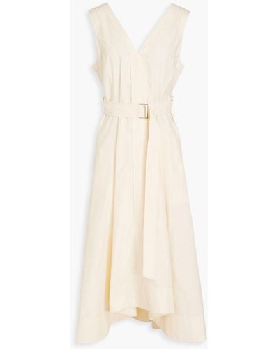 3.1 Phillip Lim Belted Cotton-blend Poplin Midi Dress - White