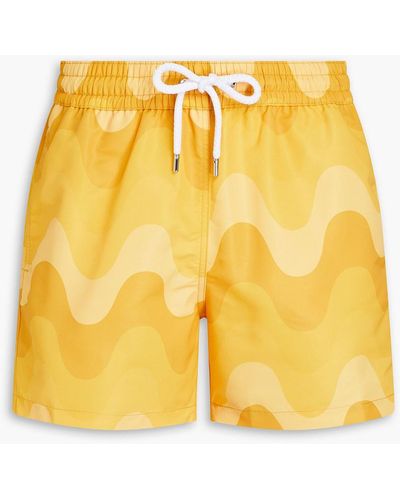 Frescobol Carioca Copacabana Mid-length Printed Swim Shorts - Yellow