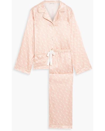 Morgan Lane Jane Printed Satin Pajama Set - Pink
