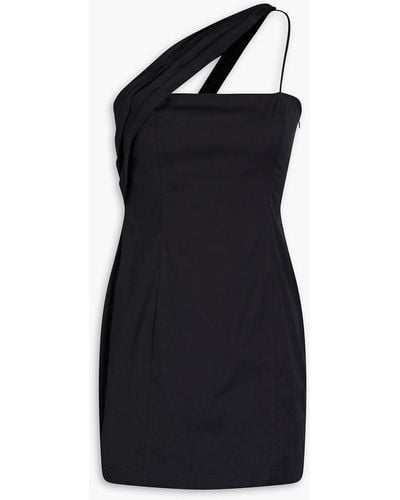 Zeynep Arcay Draped Cotton-sateen Mini Dress - Black