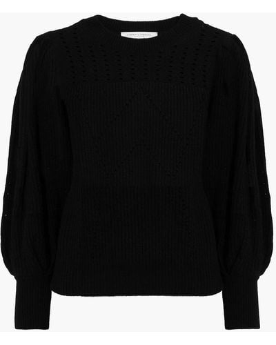 Carolina Herrera Pointelle-knit Cashmere Sweater - Black