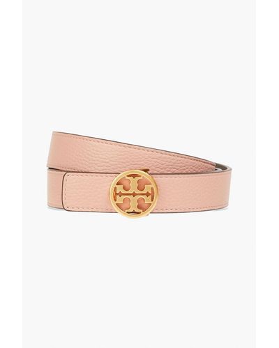 Tory Burch Pebbled-leather Belt - Pink