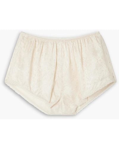 Love Stories Apollo Lace-trimmed Satin-jacquard Pajama Shorts - Natural