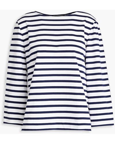 Boutique Moschino Striped Cotton-jersey Top - Blue