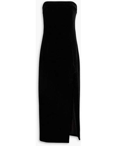 Nicholas Adiba Strapless Velvet Midi Dress - Black