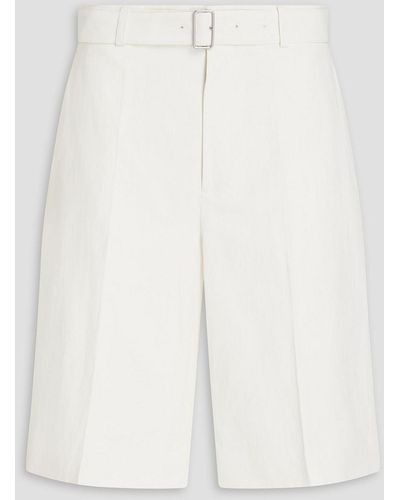 Jil Sander Belted Linen Shorts - White