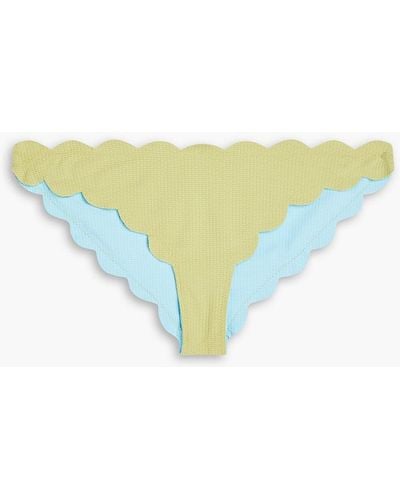 Marysia Swim Antibes Reversible Textured Stretch-crepe Low-rise Bikini Briefs - Blue
