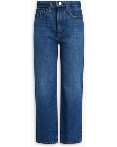 FRAME Le Jane Crop Cropped High-rise Straight-leg Jeans - Blue