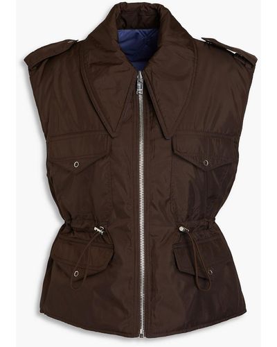 Ganni Reversible Riptstop Vest - Brown