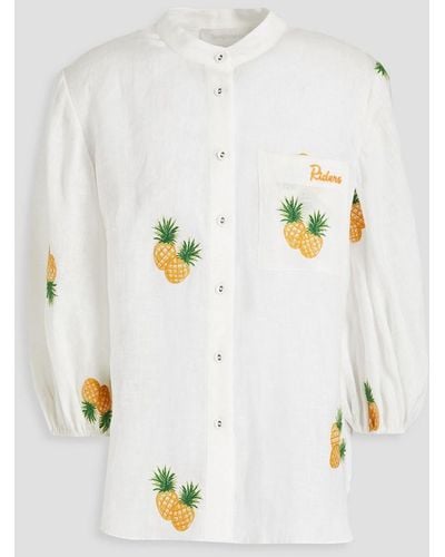 Zimmermann Embroidered linen blouse - Weiß