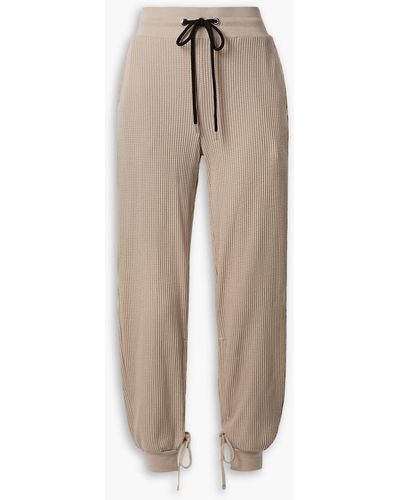 The Range Stark Waffle-knit Cotton-blend Track Trousers - Natural