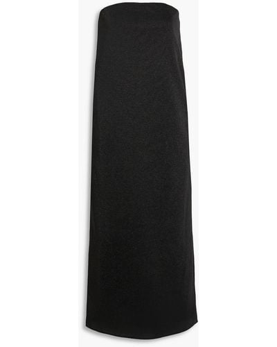 Tibi Strapless Lurex Midi Dress - Black