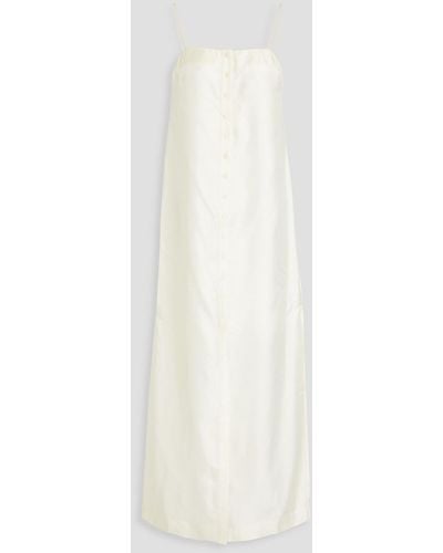 Loulou Studio Vabea Silk-twill Midi Dress - White