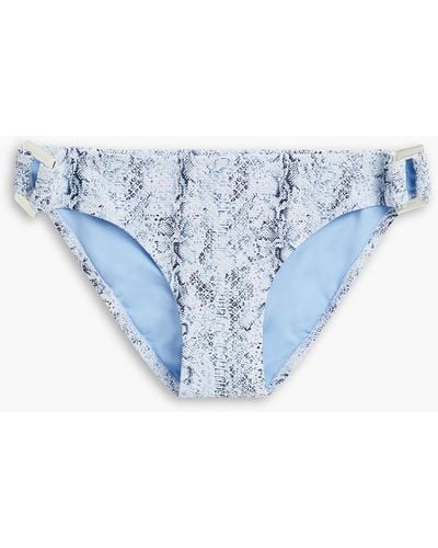 Heidi Klein Casablanca Snake-print Stretch-jacquard Low-rise Bikini Briefs - Blue