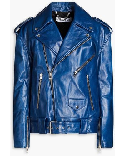JW Anderson Leather Biker Jacket - Blue