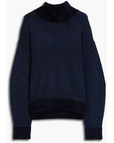 3.1 Phillip Lim Metallic Color-block Knitted Sweater - Blue