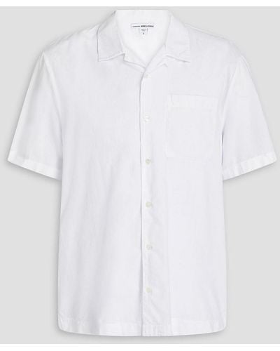 James Perse Embroidered cotton-voile shirt - Weiß