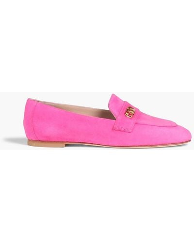 Stuart Weitzman Payson Suede Loafers - Pink